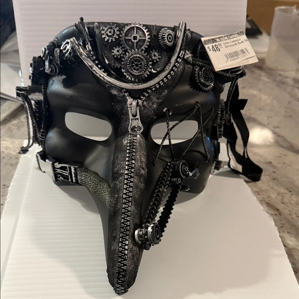 Black Steampunk Leather Mask Bag - Unbranded